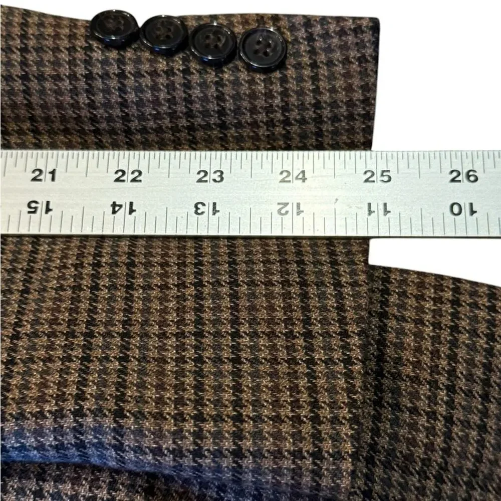 Lauren Ralph Lauren Classic Houndstooth Check Men's 42R Blazer EarthTones